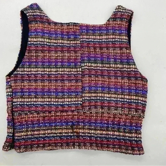 Zara Women’s Multicolor Dressy Crop Top Size L - Picture 2 of 7